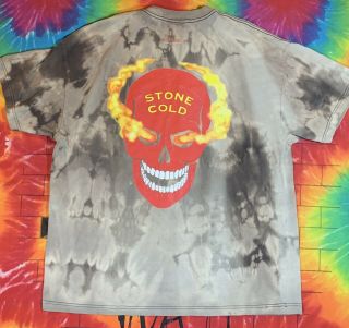 Vintage 2000 Stone Cold Steve Austin 3:16 Flaming Skull Camo Shirt Wwf Wwe Ecw