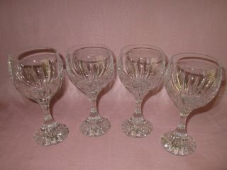 Vintage Baccarat France Crystal Glass 4 Massena Small Wine Water Stems Goblets