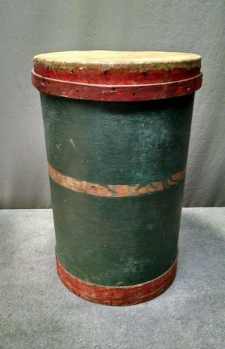 Folk Art Drum - (vintage Handmade Hand Painted Conga)