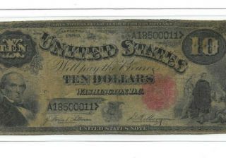 $10 " Jackass Note " 1880 $10 " Jackass Note " $10 1880 Rare " Jackass Note " 1880