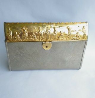 1960s Harry Rosenfeld Silver And Gold Metal Clutch Evening Bag