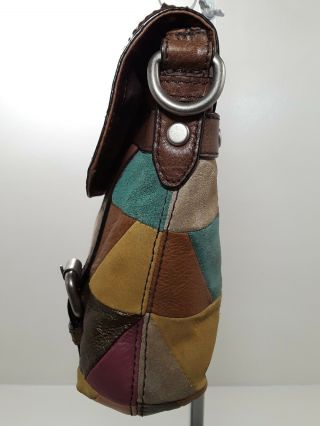 Fossil 1954 live vintage maddox brown colorful patchwork satchel handbag ZB5045 4