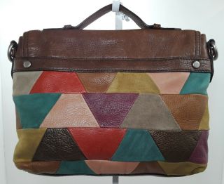 Fossil 1954 live vintage maddox brown colorful patchwork satchel handbag ZB5045 5