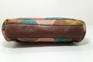Fossil 1954 live vintage maddox brown colorful patchwork satchel handbag ZB5045 6