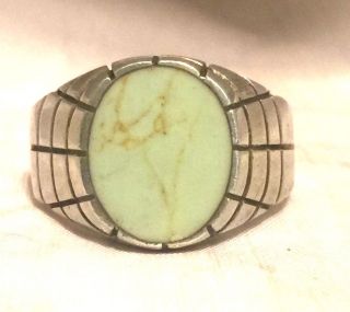 Vintage Sterling Silver Turquoise Ring Size 11.  25 15.  7g Mexico Men