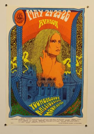 Youngbloods / Kaleidoscope - Vintage 1968 Avalon Concert Poster - Psychedelic