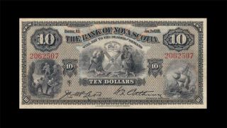 1935 Bank Of Canada $10 Nova Scotia " Rare " ( (ef, ))