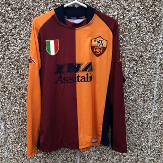 As Roma 2001 2002 Cup Football Shirt Cl Kappa Classic Vintage - Xl