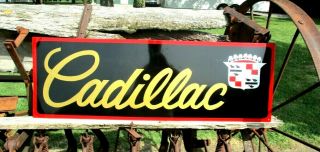 36” Vintage Hand Painted Antique Vintage Old Style Cadillac Service Station Sign 3