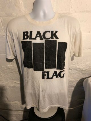 Vintage Black Flag Punk T Shirt Sst 1985 Rock N Roll Skateboarding Size Large