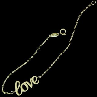 Charming Solid 14k Yellow Gold Love Bracelet 7 1/4 " M - F