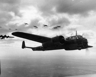 German Dornier Do 17z Light Bombers Over France 8 " X 10 " World War Ii Photo 129