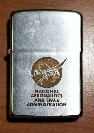 Rare Vintage Zippo Lighter Nasa Engraved