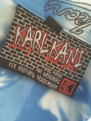 KARL KANI Vintage 90s Shirt Size XL Kani Jeans Design Blue Gangster 2