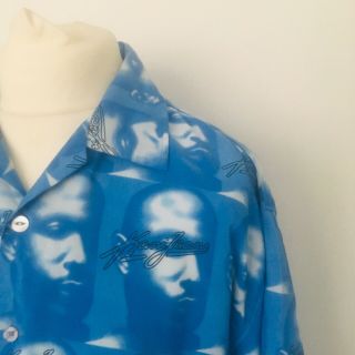 KARL KANI Vintage 90s Shirt Size XL Kani Jeans Design Blue Gangster 4