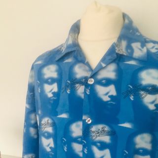 KARL KANI Vintage 90s Shirt Size XL Kani Jeans Design Blue Gangster 5