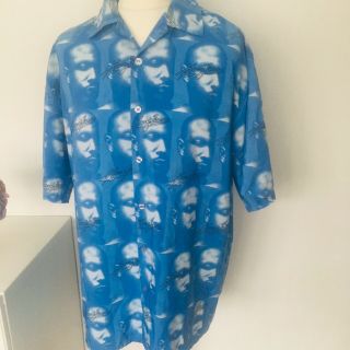 KARL KANI Vintage 90s Shirt Size XL Kani Jeans Design Blue Gangster 6