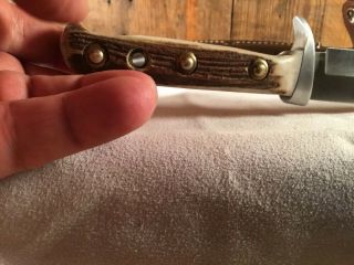 Rare Vintage Puma 6396 Stag Handle Bowie Knife & Sheath - 13/RC Germany 8