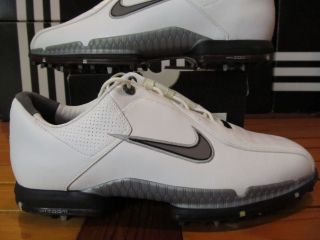 Rare Nike Zoom Tw 2011 Tiger Woods White Silver Ltr 10 409462 101 Golf Shoes