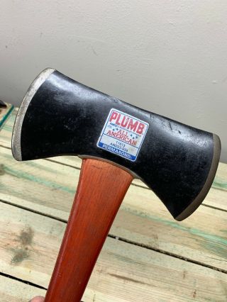 Vintage Plumb Axe All American Double Bit 10” 34.  5” Old Stock Rare
