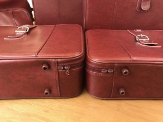 VTG American Tourister 5 - Piece Luggage Set Burgundy Soft Side Suitcase Tote Bag 5