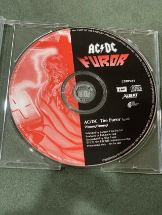 Ac/dc - The Furor Very Rare Promo Cd Single 1996 Cdrp414 Promotional Not