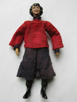 Vintage 20s Saba Bucherer & Cie Ball Jointed 7.  5 " Swiss Flapper Girl Doll