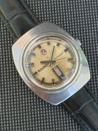 Vintage Rado Voyager Automatic Swiss 25j 2798 Day Date Gents Mens Wrist Watch