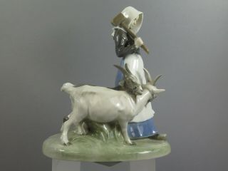 Vintage 1963 Royal Copenhagen Goatherd Figurine Girl With Goats No 694