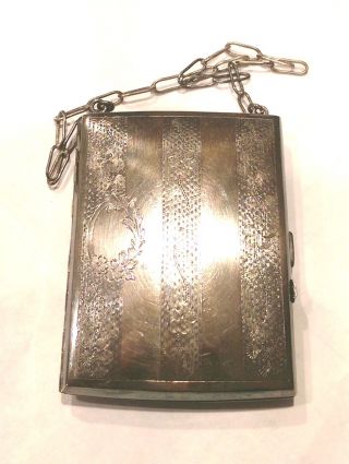 Vintage Silver - Plated Coin/money/card Holder Compact Purse