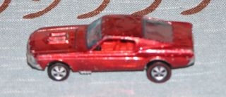 VINTAGE HOT WHEELS MATTEL REDLINE 1967 CUSTOM MUSTANG RED US DIE CAST METAL CAR 2