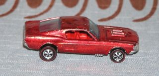 VINTAGE HOT WHEELS MATTEL REDLINE 1967 CUSTOM MUSTANG RED US DIE CAST METAL CAR 3