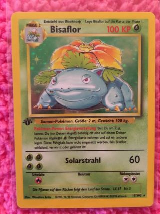 POKEMON 1ST EDITION ULTRA RARE GERMAN BISAFLOR (Venusaur) HOLOFOIL NM/MINT 4