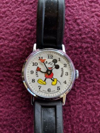 Vintage Mickey Mouse watch 1970 ' s production Fat Boy Walt Disney 2