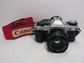 Canon Ae - 1 Program Camera With Strap & Lens Vintage