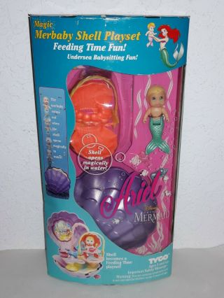 Rare Tyco Magic Merbaby Shell Playset Feeding Time Fun Ariel Little Mermaid