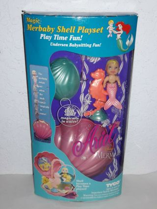 Rare Tyco Magic Merbaby Shell Playset Play Time Fun Ariel Little Mermaid