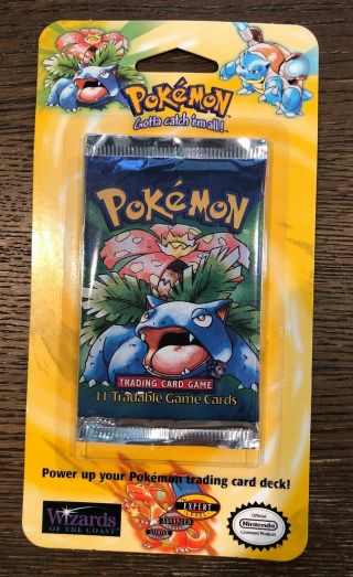 Pokemon 1999 Venusaur Booster Pack Blister Packaging.  Rare