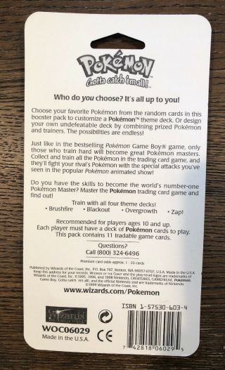 Pokemon 1999 Venusaur Booster Pack Blister Packaging.  Rare 2