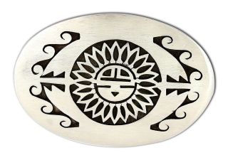 Vtg Hopi Sun.  925 Sterling Silver Handmade Belt Buckle