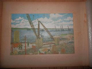 Ww2 Japanese Navy Strategy Painting.  Singapore Naval Base Just After The Occupat.