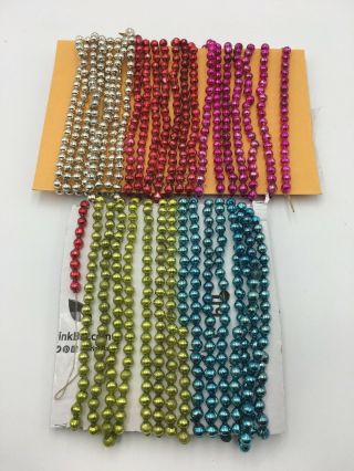 Vintage Mercury Glass Christmas Beads Garland Multi Color 16 