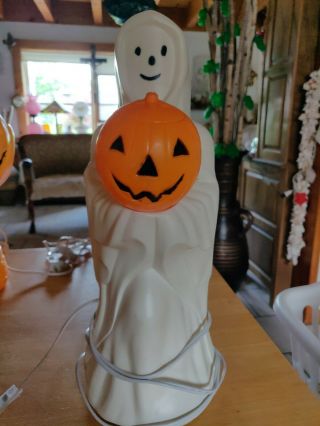 Vintage Ghost With Pumpkin Blow Mold