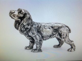 Ultra Rare Pewter Gucci Cocker Spaniel Statue Made In Italy