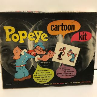 Vintage 1957 Colorforms Popeye And The Gang Cartoon Play Set Complete Rare