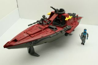 Vintage 1985 Gi Joe Cobra Moray Hydrofil Vehicle Complete W/ Lens