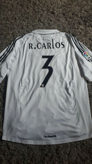 Roberto CARLOS VINTAGE Real Madrid 05/06 home Football Shirt XL Soccer Jersey 2
