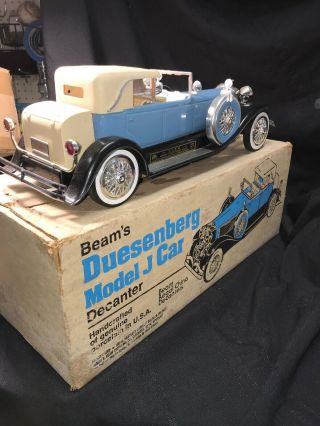 Vintage Duesenberg Model J Car Jim Beam Porcelain Whiskey Decanter