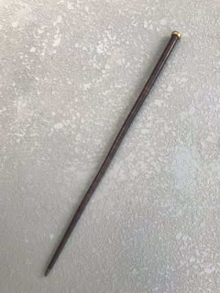 Vintage,  Antique Leather Wrapped Steel Cane. 4