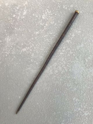 Vintage,  Antique Leather Wrapped Steel Cane. 5